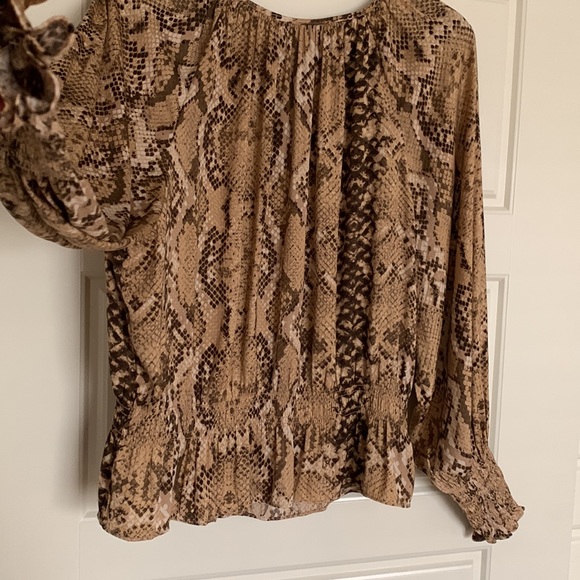 H&M Smocked Snakeskin Pattern Blouse - Picture 3 of 5